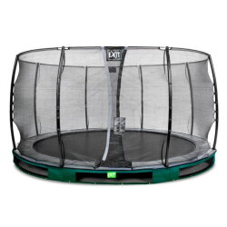 EXIT Elegant inground trampoline ø427cm met Economy veiligheidsnet - groen