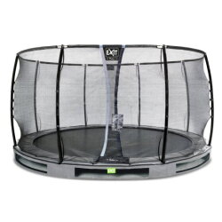 EXIT Elegant Premium inground trampoline ø427cm met Deluxe veiligheidsnet - grijs