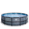 EXIT Stone zwembad ø450x122cm met filterpomp - grijs