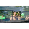 EXIT Wood zwembad 540x250x122cm met zandfilterpomp en overkapping en warmtepomp - bruin
