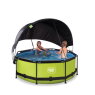 EXIT Lime zwembad ø244x76cm met filterpomp en schaduwdoek - groen