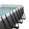 EXIT Black Leather zwembad 400x200x122cm met zandfilterpomp en overkapping en accessoire set - zwart