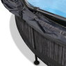 EXIT Black Wood zwembad ø244x76cm met filterpomp en schaduwdoek - zwart