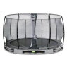 EXIT Elegant inground trampoline ø427cm met Economy veiligheidsnet - grijs