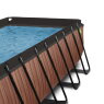 EXIT Wood zwembad 400x200x100cm met zandfilterpomp en overkapping - bruin