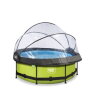 EXIT Lime zwembad ø244x76cm met filterpomp en overkapping - groen