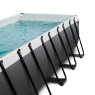EXIT Black Leather zwembad 540x250x122cm met zandfilterpomp en overkapping - zwart