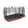 EXIT Elegant inground trampoline 214x366cm met Economy veiligheidsnet - rood