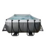 EXIT Black Leather zwembad 400x200x100cm met filterpomp - zwart