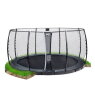 EXIT InTerra groundlevel trampoline ø427cm met veiligheidsnet - grijs