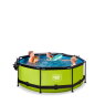EXIT Lime zwembad ø244x76cm met filterpomp en overkapping - groen