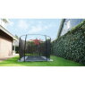 EXIT InTerra groundlevel trampoline 214x366cm met veiligheidsnet - grijs