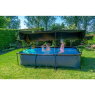 EXIT Wood zwembad 300x200x65cm met filterpomp en schaduwdoek - bruin
