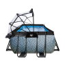 EXIT Stone zwembad 540x250x100cm met filterpomp en overkapping - grijs