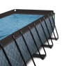 EXIT Stone zwembad 540x250x100cm met zandfilterpomp en overkapping en warmtepomp - grijs