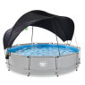 EXIT Soft Grey zwembad ø360x76cm met filterpomp en schaduwdoek - grijs