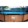 EXIT Black Wood zwembad ø360x76cm met filterpomp en overkapping - zwart