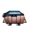 EXIT Wood zwembad 540x250x100cm met filterpomp en overkapping - bruin