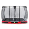 EXIT Elegant Premium inground trampoline 244x427cm met Deluxe veiligheidsnet - rood