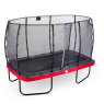 EXIT Elegant trampoline 214x366cm met Economy veiligheidsnet - rood