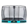 EXIT Elegant Premium inground trampoline 244x427cm met Deluxe veiligheidsnet - blauw