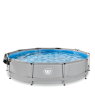 EXIT Soft Grey zwembad ø360x76cm met filterpomp en overkapping - grijs
