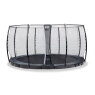 EXIT InTerra groundlevel trampoline ø427cm met veiligheidsnet - grijs