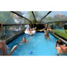 EXIT Stone zwembad 540x250x100cm met filterpomp en overkapping - grijs