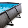 EXIT Black Wood zwembad 300x200x65cm met filterpomp en overkapping - zwart