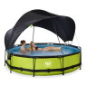 EXIT Lime zwembad ø360x76cm met filterpomp en schaduwdoek - groen